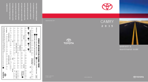 2015 Toyota Camry Warranty and Maintenance Guide